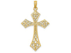 FJC Finejewelers 14k Yellow Gold Cross with Diamond Shape Filigree Tips Cross Center Charm