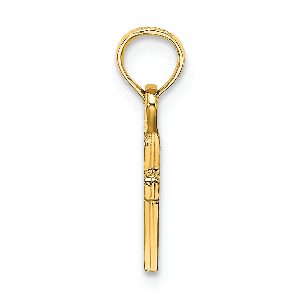 FJC Finejewelers 14k Yellow Gold 3d Mini Cross Charm