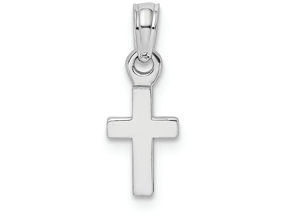FJC Finejewelers 14k White Gold 3d Mini Cross Charm