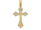FJC Finejewelers 14k Yellow Gold Cross with Diamond Shape Filigree Tips Cross Center Charm