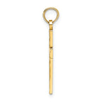 FJC Finejewelers 14k Yellow Gold Bright Cut Block Cross with Starburst Center Charm