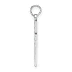 FJC Finejewelers 14k White Gold Bright Cut Block Cross with Starburst Center Charm