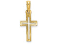FJC Finejewelers 14k Yellow Gold Bright Cut Cross with Cross Center Charm