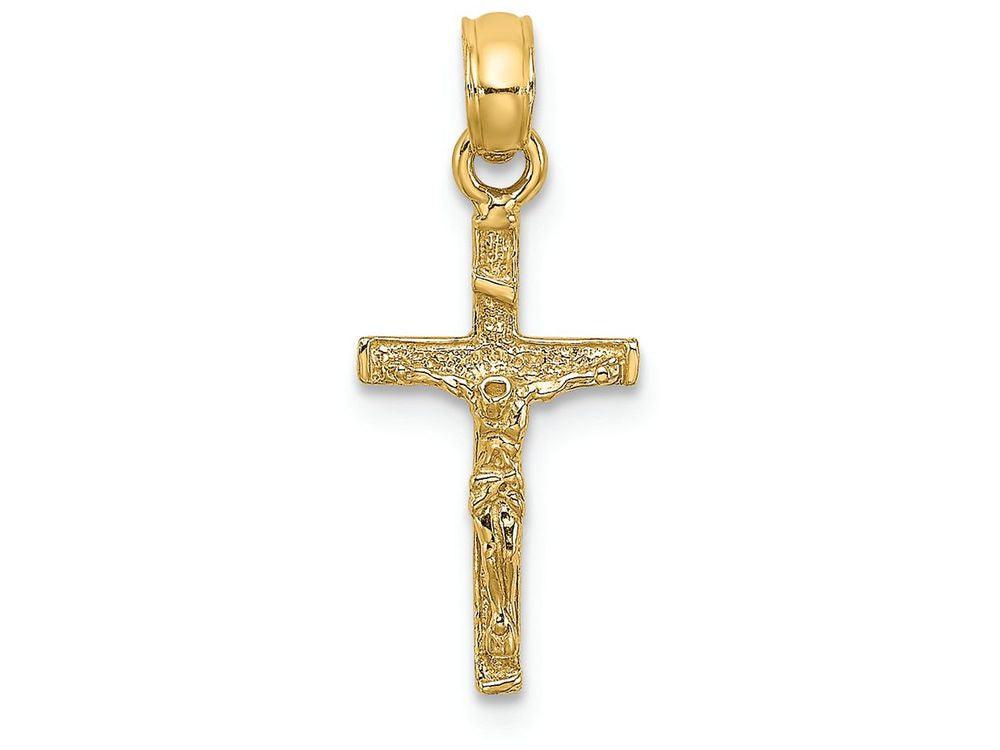 FJC Finejewelers 14k Yellow Gold Mini Crucifix Charm Block Cross