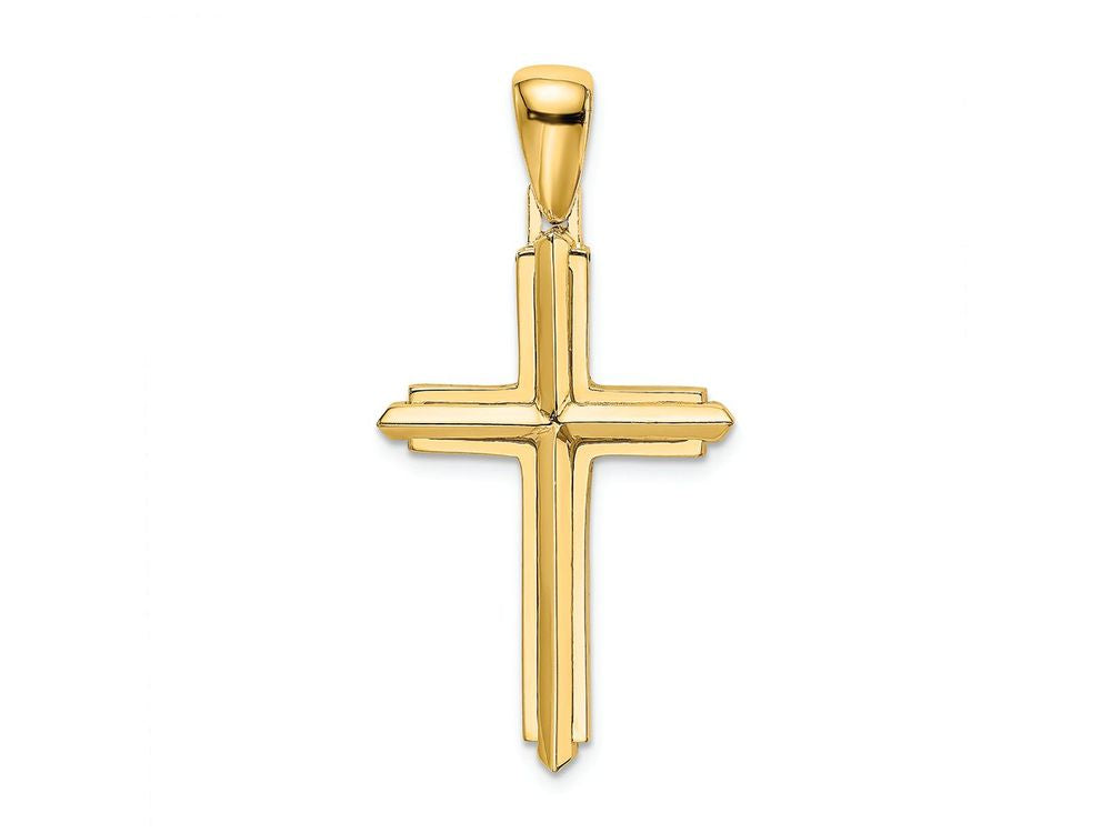 FJC Finejewelers 14k Yellow Gold Stick Cross with Frame Charm