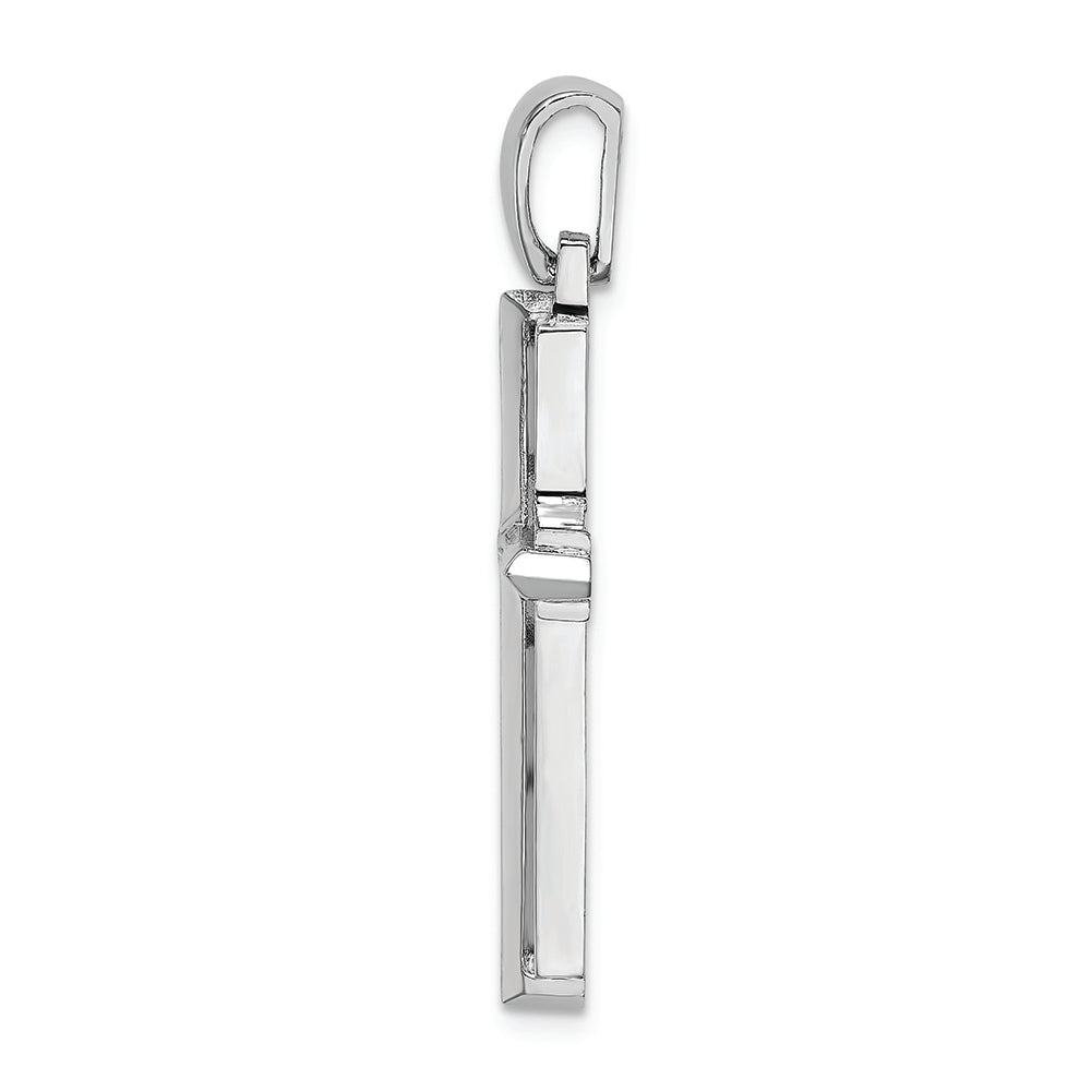 FJC Finejewelers 14k White Gold Stick Cross with Frame Charm