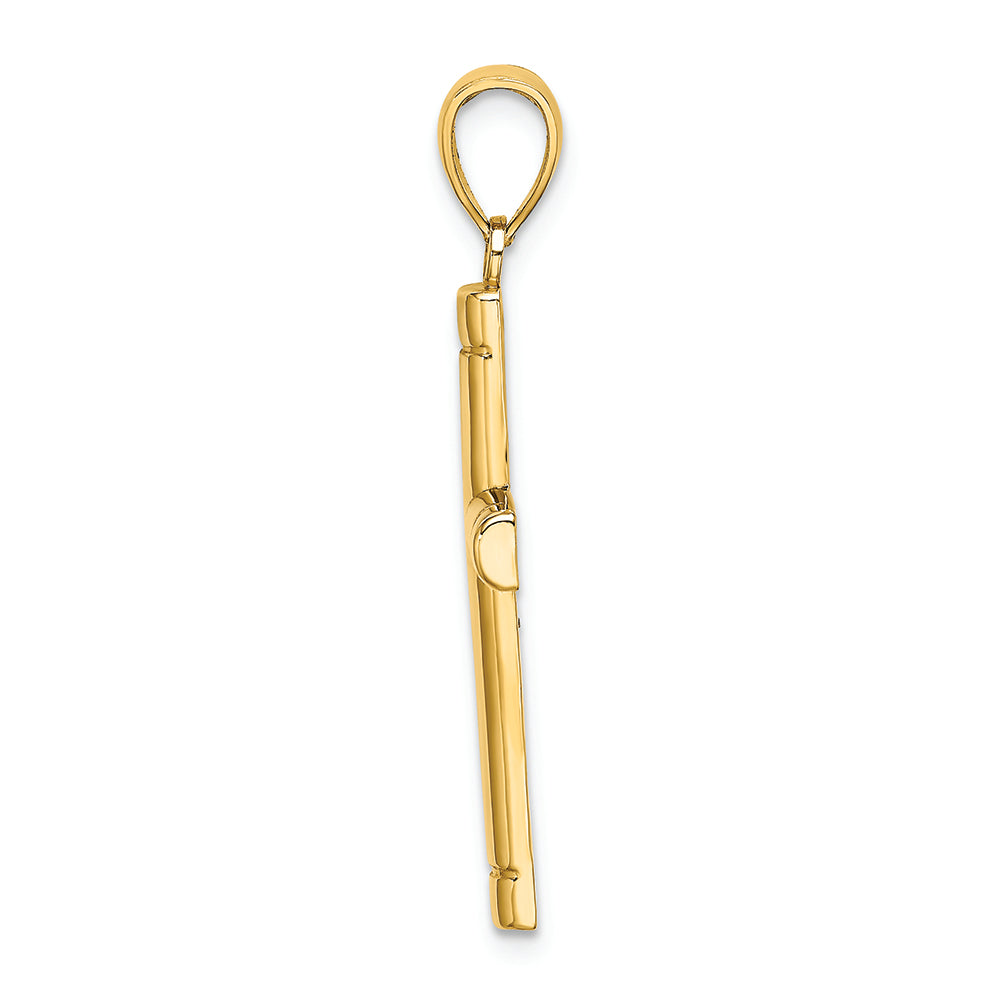 FJC Finejewelers 14k Yellow Gold Tubular Cross with Endcaps Charm