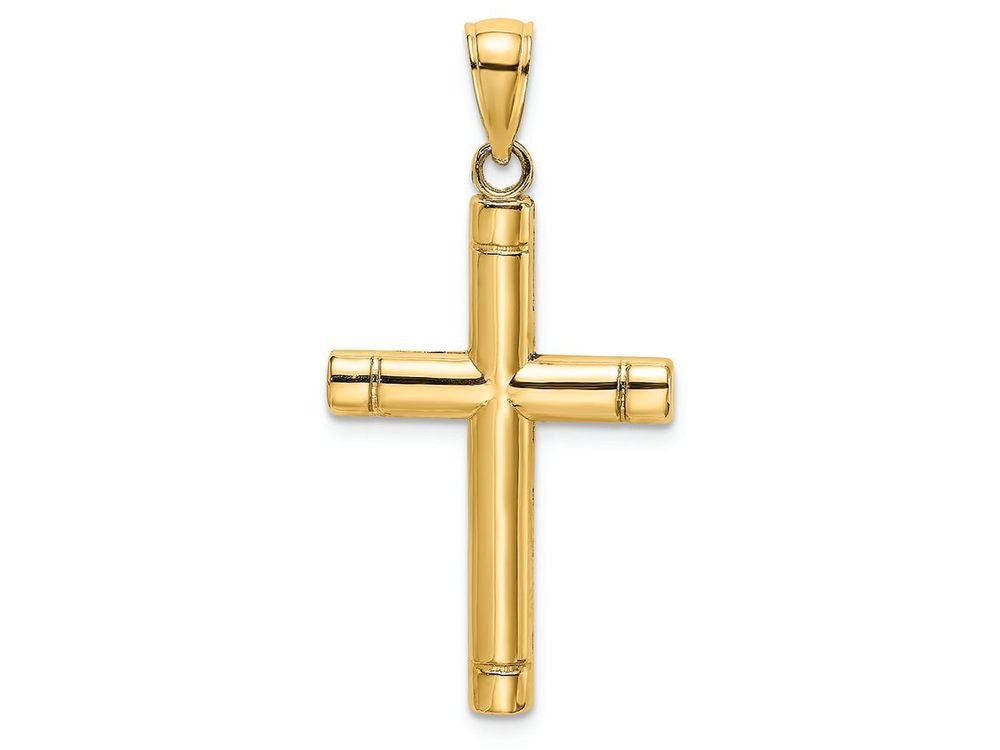 FJC Finejewelers 14k Yellow Gold Tubular Cross with Endcaps Charm