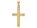 FJC Finejewelers 14k Yellow Gold Tubular Cross with Endcaps Charm