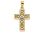 FJC Finejewelers 14k Yellow Gold Square Cross "x" Lace Center Charm