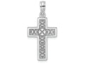 FJC Finejewelers 14k White Gold Square Cross "x" Lace Center Charm