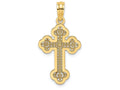 FJC Finejewelers 14k Yellow Gold Arrow Tip Lace Center Cross Charm