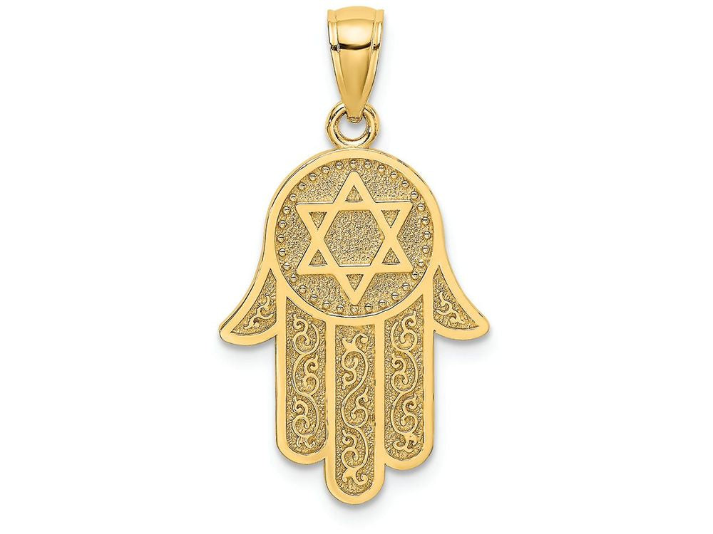 FJC Finejewelers 14k Yellow Gold Jewish Hand Of God with Star Of David Charm