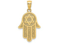 FJC Finejewelers 14k Yellow Gold Jewish Hand Of God with Star Of David Charm