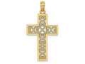 FJC Finejewelers 14k Yellow Gold Square Cross "x" Lace Square Cross "x" Lace Center Charm