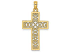 FJC Finejewelers 14k Yellow Gold Square Cross "x" Lace Square Cross "x" Lace Center Charm