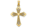 FJC Finejewelers 14k Yellow Gold Cross with Heart Center Stripes Charm