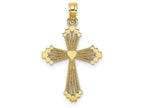 FJC Finejewelers 14k Yellow Gold Cross with Heart Center Stripes Charm