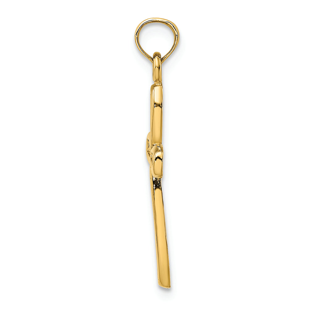 FJC Finejewelers 14k Yellow Gold Cross with Filigree Center Charm