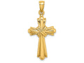 FJC Finejewelers 14k Yellow Gold Ribbed Cross "x" Center Charm