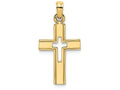 FJC Finejewelers 14k Yellow Gold Cross with Cross Center Line Frame Charm