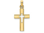 FJC Finejewelers 14k Yellow Gold Cross with Cross Center Line Frame Charm