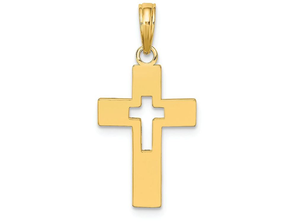 FJC Finejewelers 14k Yellow Gold Cross with Cross Center Charm