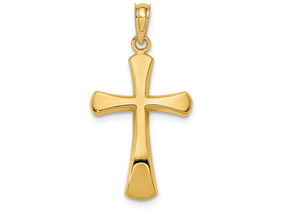 FJC Finejewelers 14k Yellow Gold Beveled Cross with Round Tips Charm