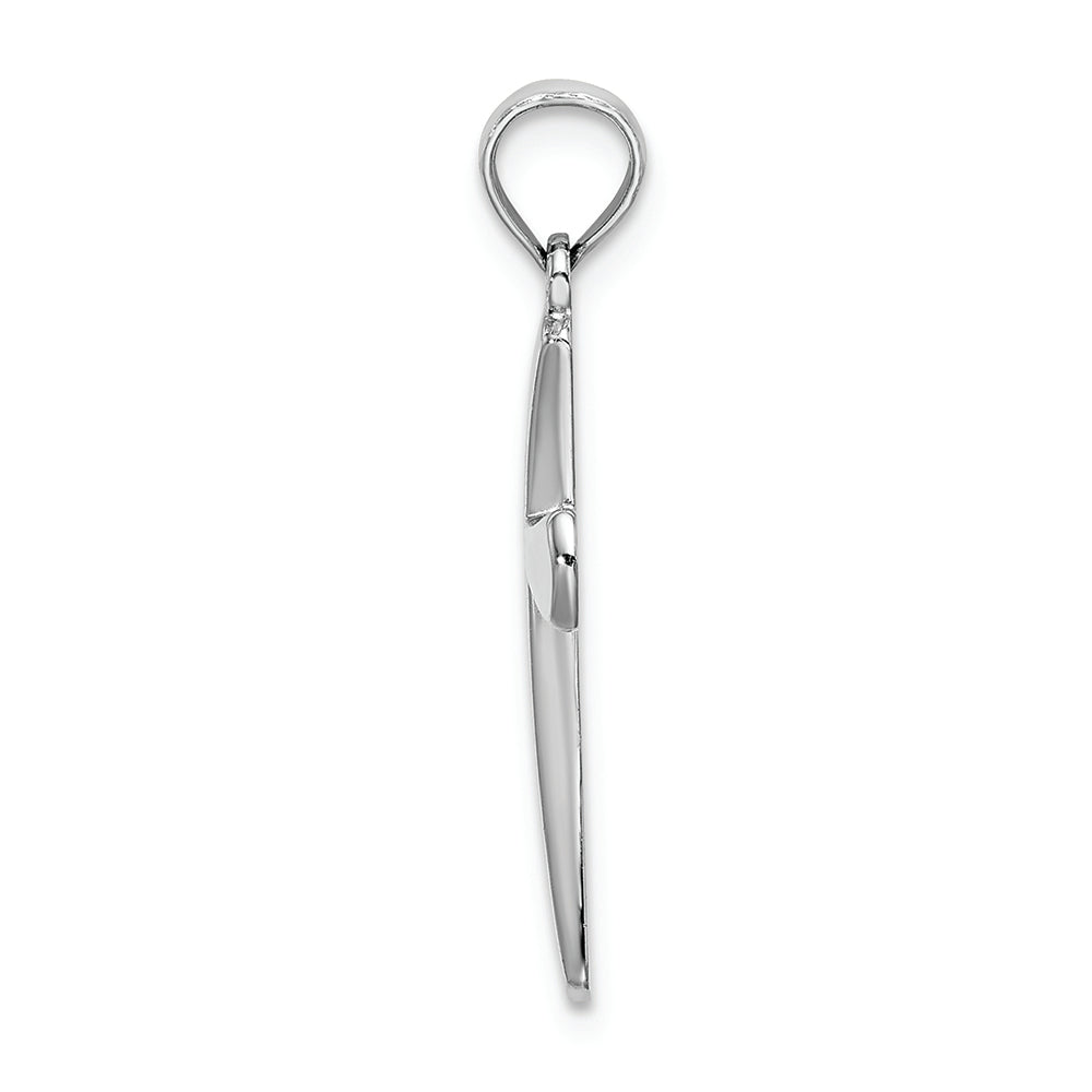 FJC Finejewelers 14k White Gold Beveled Cross with Round Tips Charm