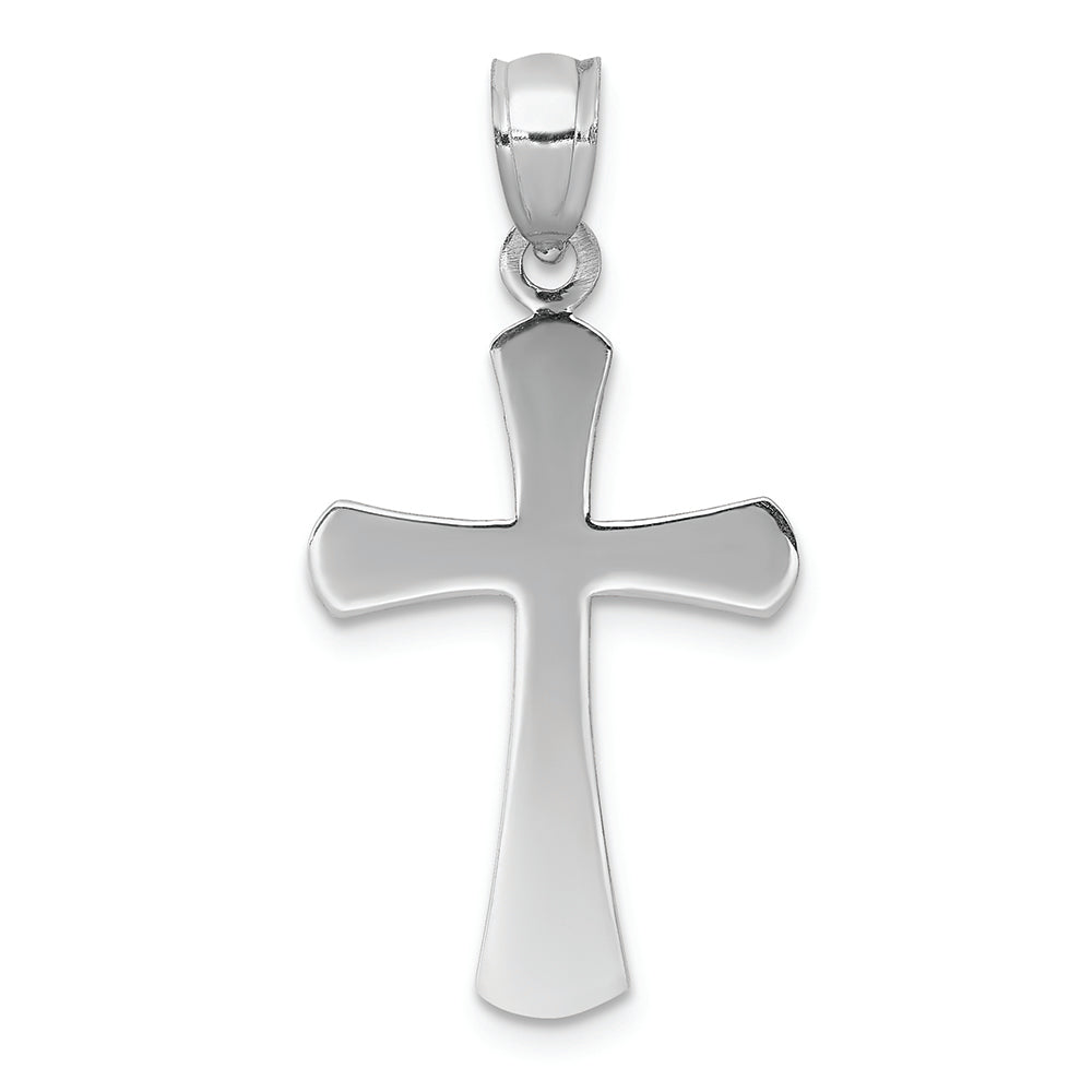 FJC Finejewelers 14k White Gold Beveled Cross with Round Tips Charm