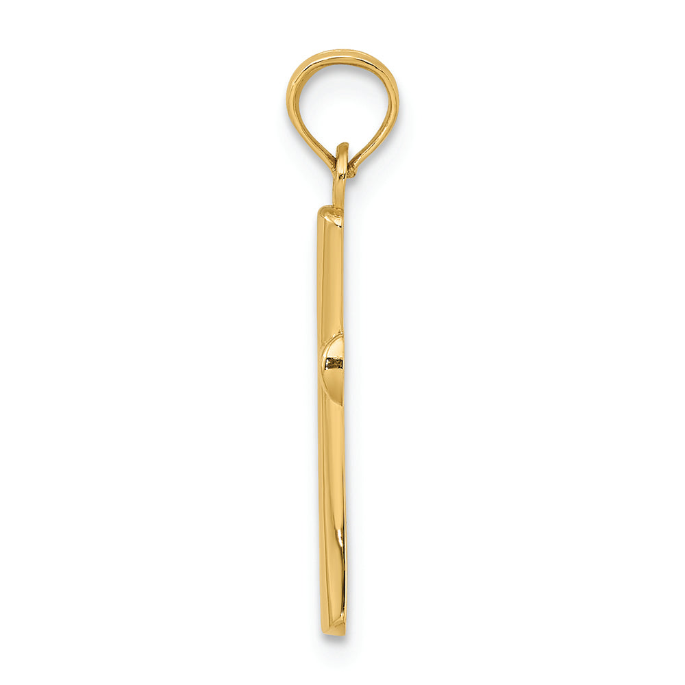FJC Finejewelers 14k Yellow Gold Beveled Cross with Round Tips Charm