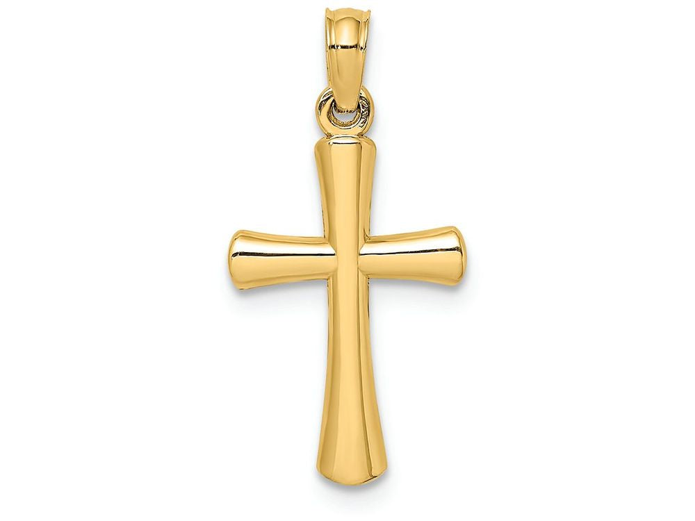 FJC Finejewelers 14k Yellow Gold Beveled Cross with Round Tips Charm
