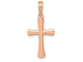 FJC Finejewelers 14k Rose Gold Beveled Cross with Round Tips Charm