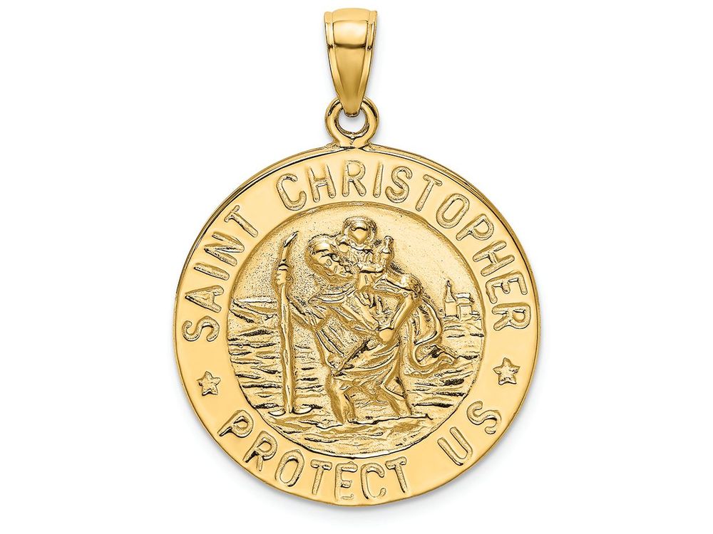 FJC Finejewelers 14k Yellow Gold Saint Christopher Coin Charm
