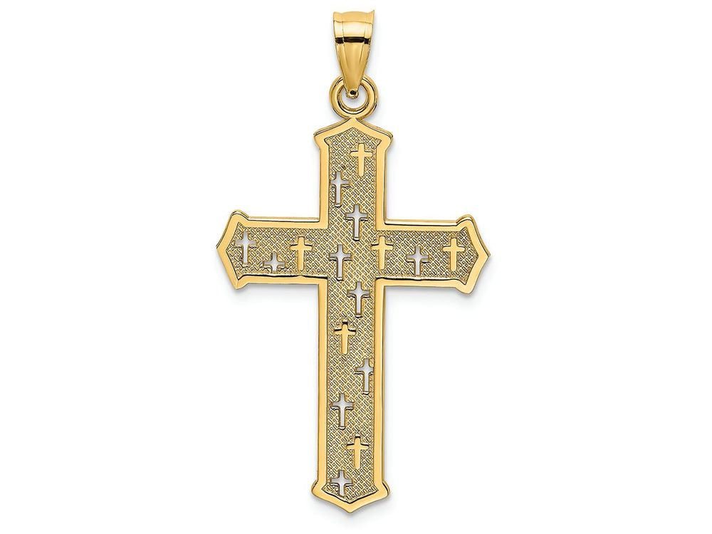FJC Finejewelers 14k Yellow Gold Arrow Tip Cross with Cross Accents Charm