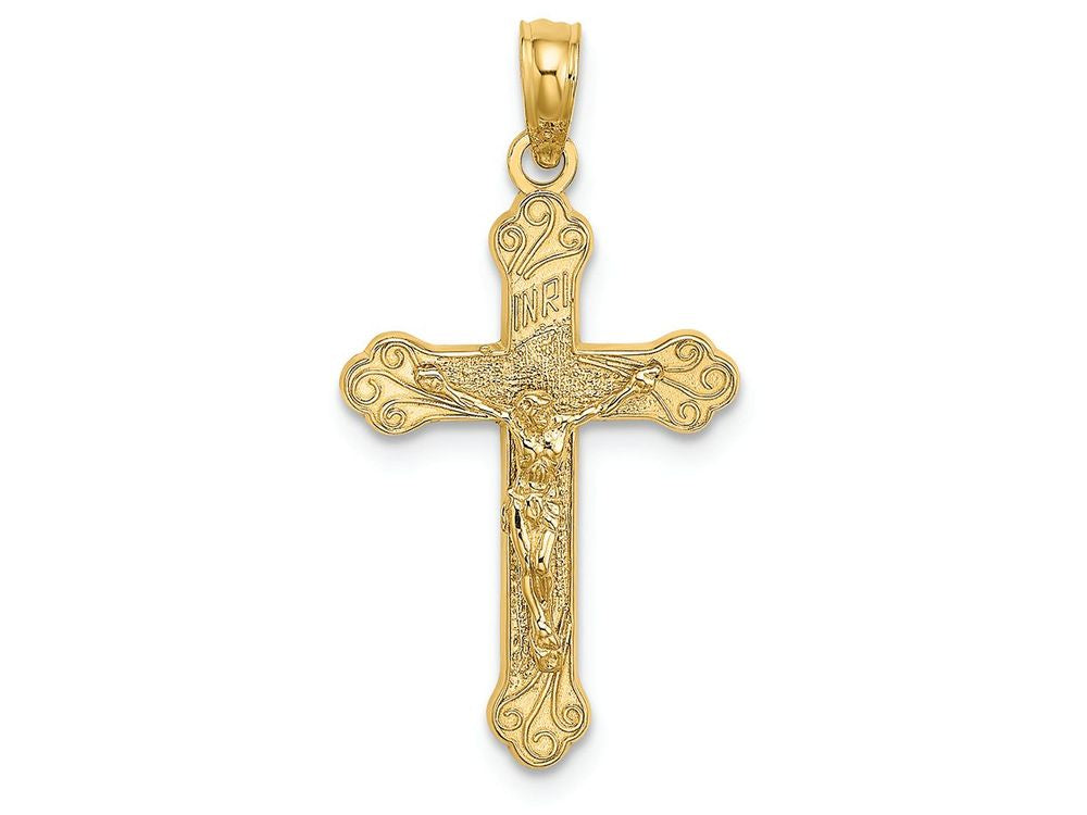 FJC Finejewelers 14k Yellow Gold Crucifix with Scroll Tips Charminri