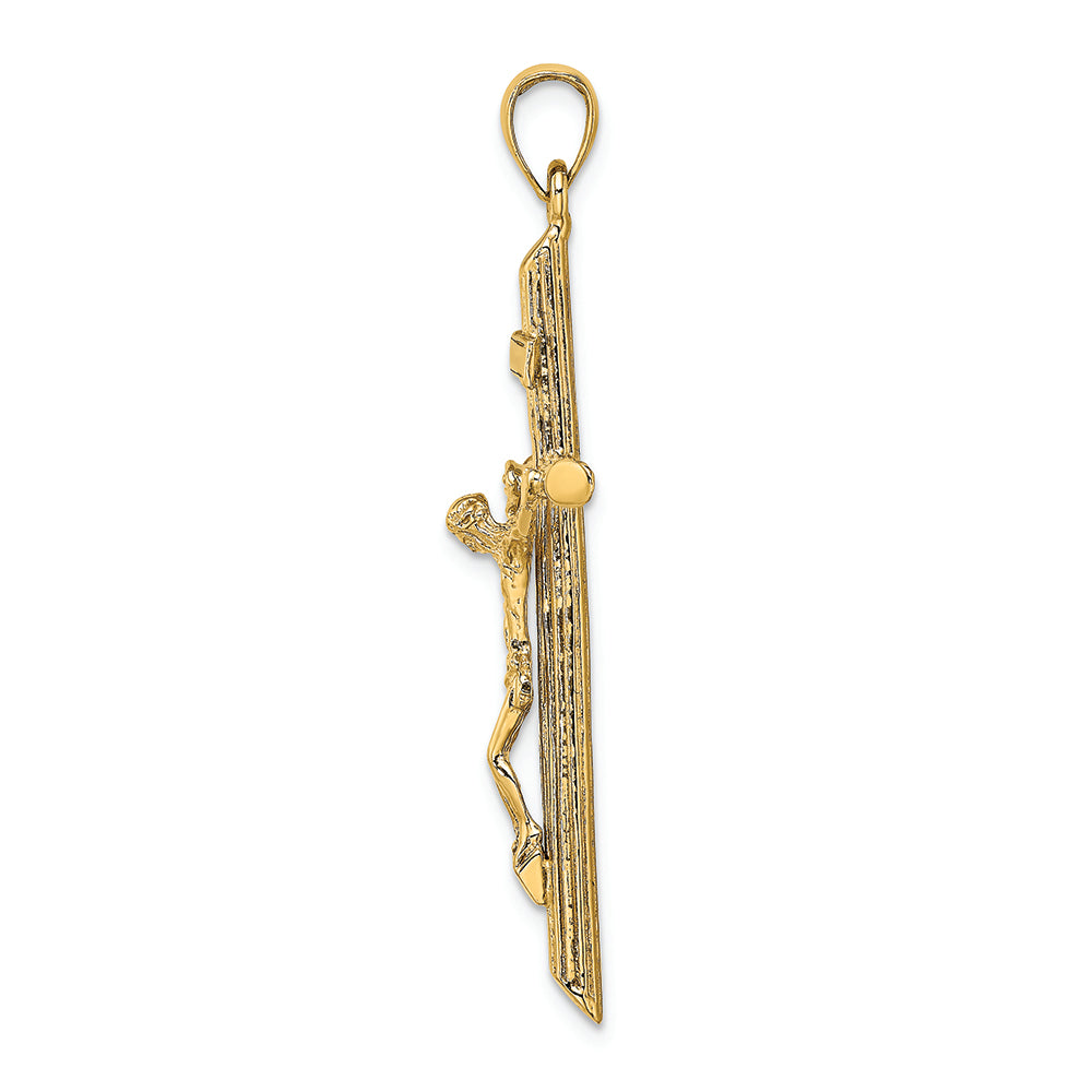 FJC Finejewelers 14k Yellow Gold Crucifix Charmtextured Cross