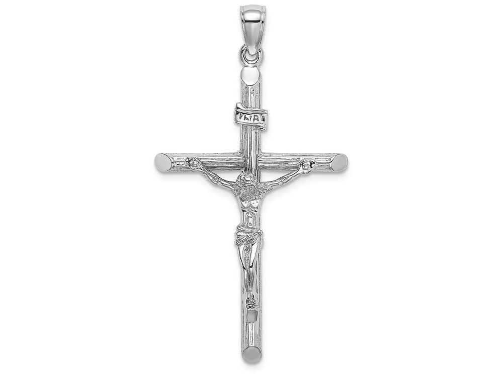 FJC Finejewelers 14k White Gold Crucifix Charmtextured Cross