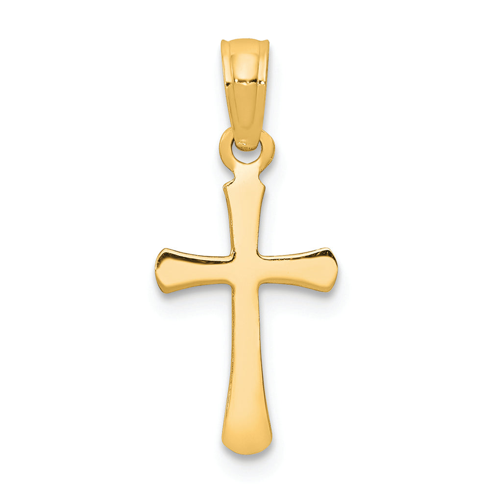 FJC Finejewelers 14k Yellow Gold Beveled Cross with Round Tips Charm