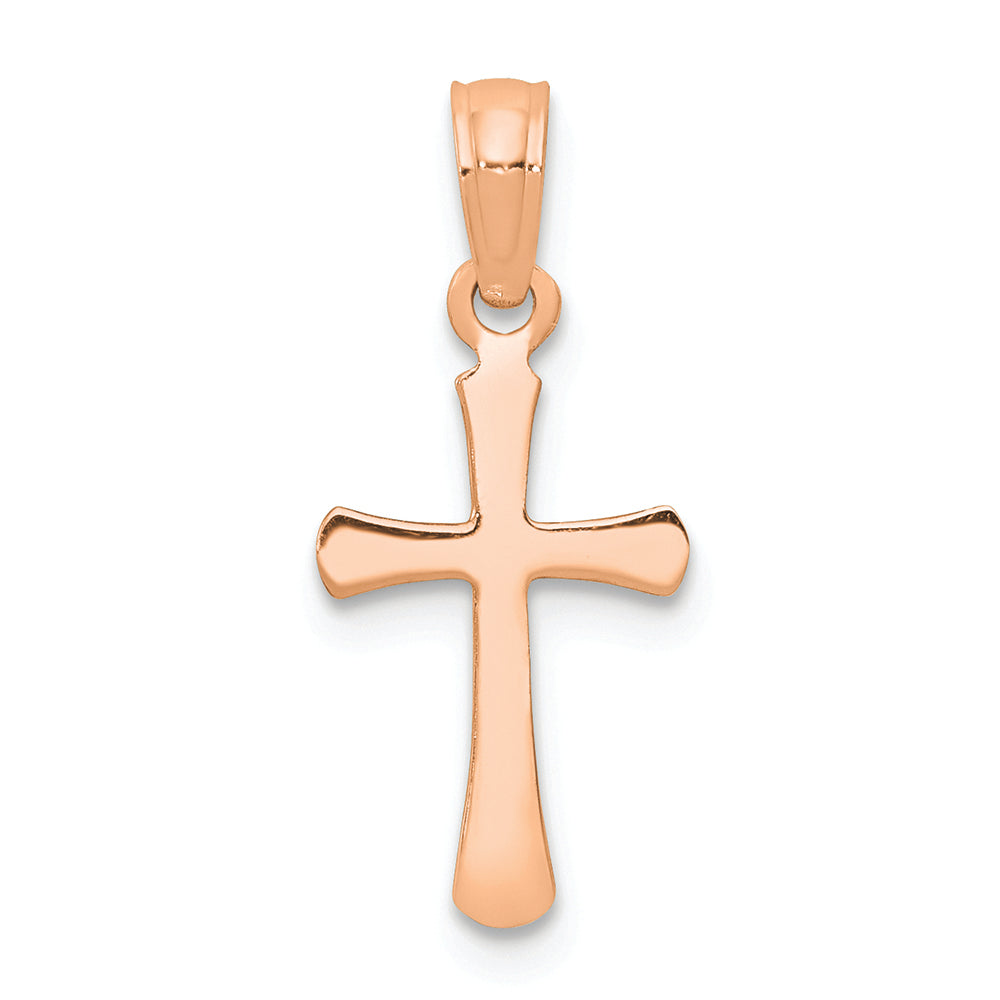 FJC Finejewelers 14k Rose Gold Beveled Cross with Round Tips Charm