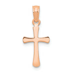FJC Finejewelers 14k Rose Gold Beveled Cross with Round Tips Charm