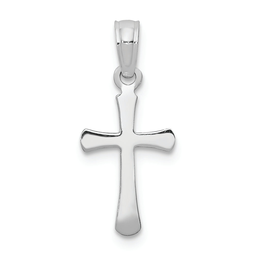 FJC Finejewelers 14k White Gold Beveled Cross with Round Tips Charm