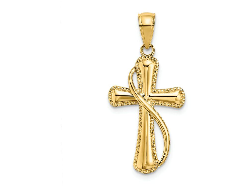 FJC Finejewelers 14k Yellow Gold Cross with Drape Charm