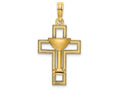 FJC Finejewelers 14k Yellow Gold Cross with Communion Cup Polish Charm