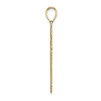 FJC Finejewelers 14k Yellow Gold Tri-tipped Cross with Scroll Pattern Beaded Edge Charm
