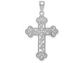 FJC Finejewelers 14k White Gold Tri-tipped Cross with Scroll Pattern Charm