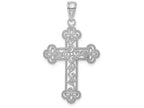 FJC Finejewelers 14k White Gold Tri-tipped Cross with Scroll Pattern Charm