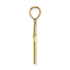 FJC Finejewelers 14k Yellow Gold Ribbed Cross with Diagonal Beaded Stripes Charm