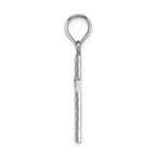 FJC Finejewelers 14k White Gold Ribbed Cross with Diagonal Beaded Stripes Charm
