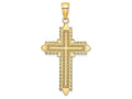 FJC Finejewelers 14k Yellow Gold Cross with Lace Border Charm